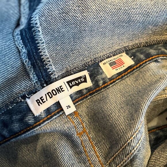 New Re/Done Levi’s Blue Overalls Jean Jumpsuit - Picture 5 of 7